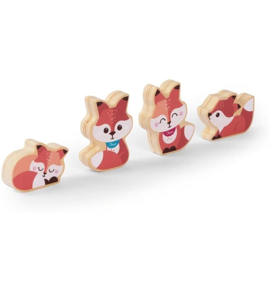 Chicco Set di figure giocattolo My Wood Friends – Mamma Volpe set da 2 pezzi