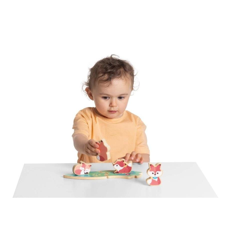 Chicco Set di figure giocattolo My Wood Friends – Mamma Volpe set da 2 pezzi