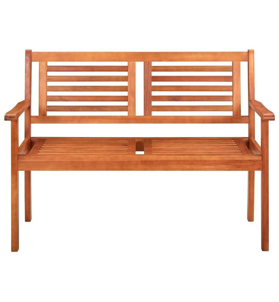 2-Sitzer-Gartenbank mit Auflage 120 cm Massivholz Eukalyptus