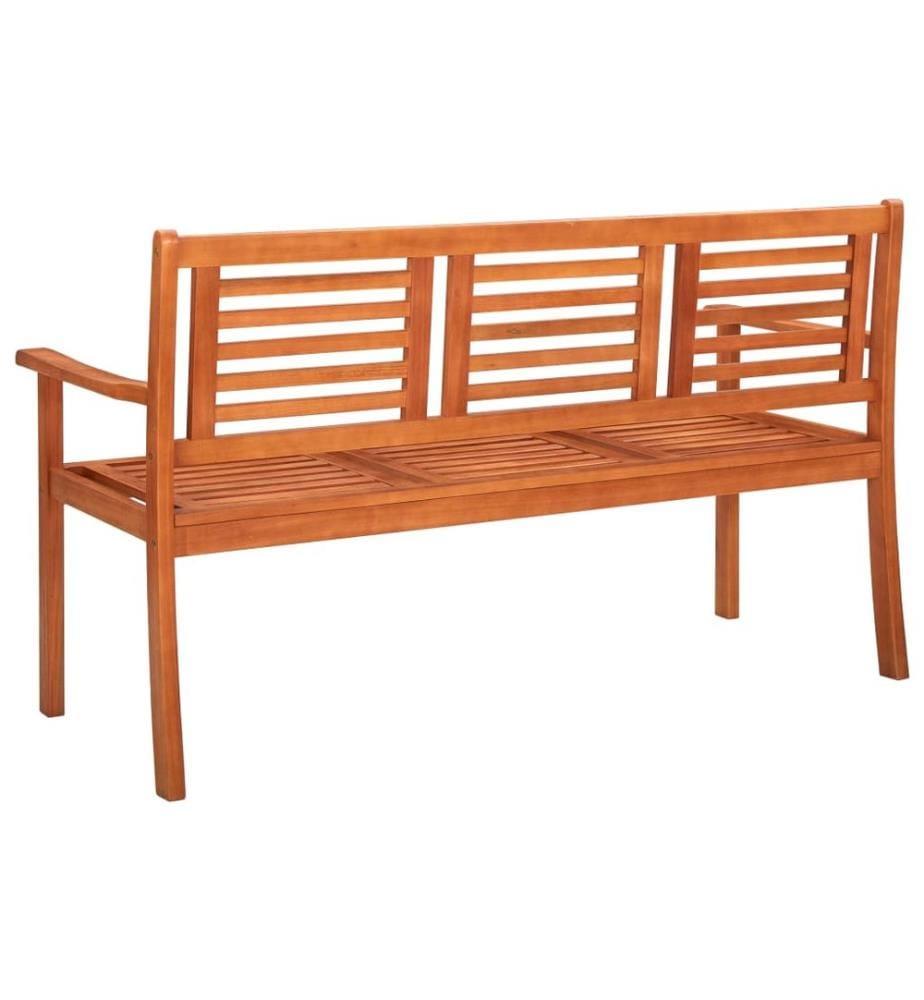 Panca da giardino 3 posti con cuscino 150 cm Legno di eucalipto