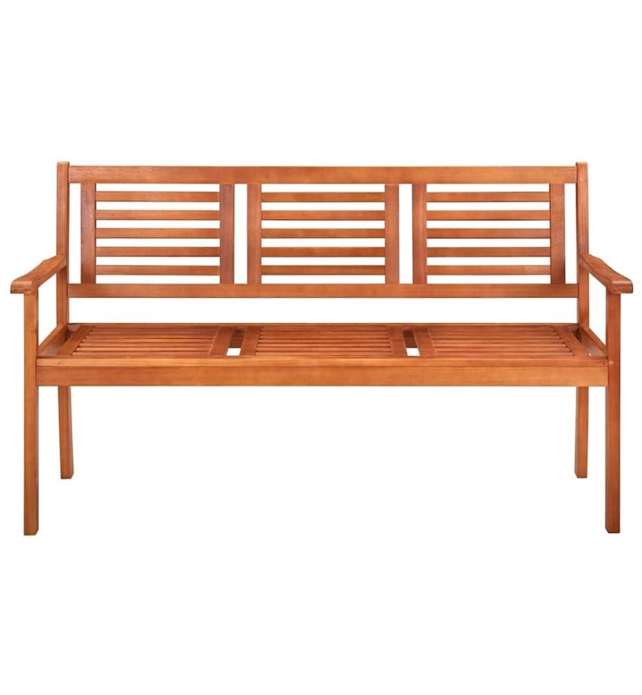 3-Sitzer-Gartenbank mit Auflage 150 cm Massivholz Eukalyptus