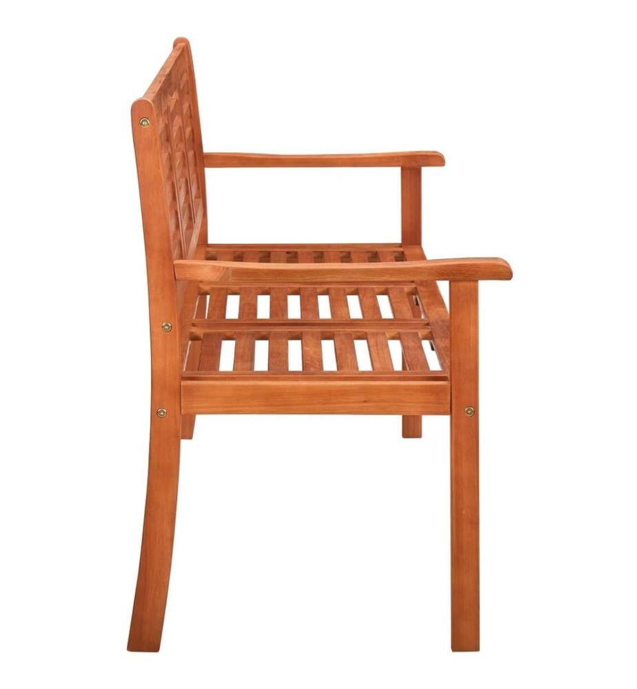 Garden bench 3 seats with cushion 150 cm Eucalyptus wood
