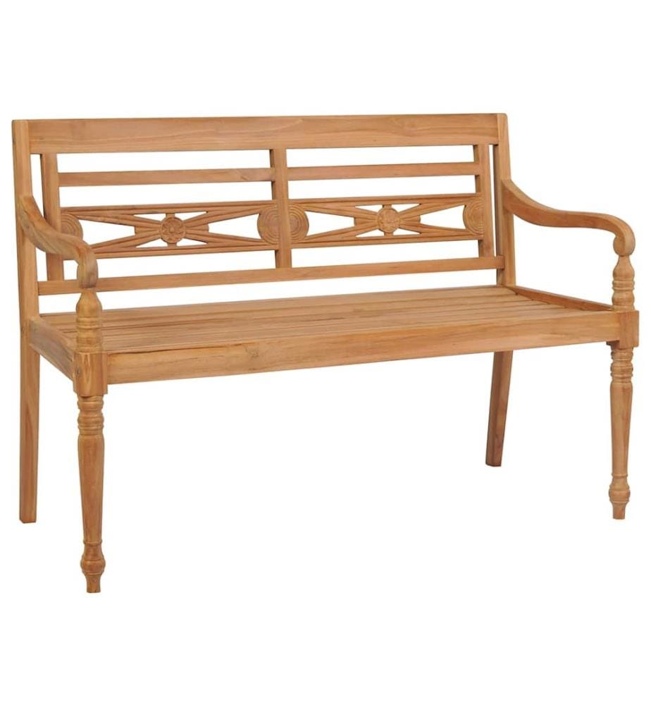 Batavia Bench with green cushion 120 cm Solid teak wood