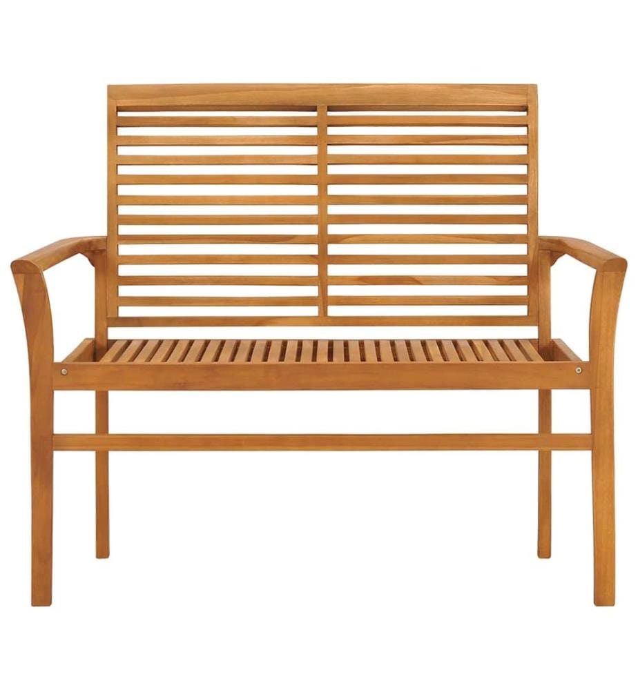 Garden bench with taupe cushion 112 cm Solid teak wood