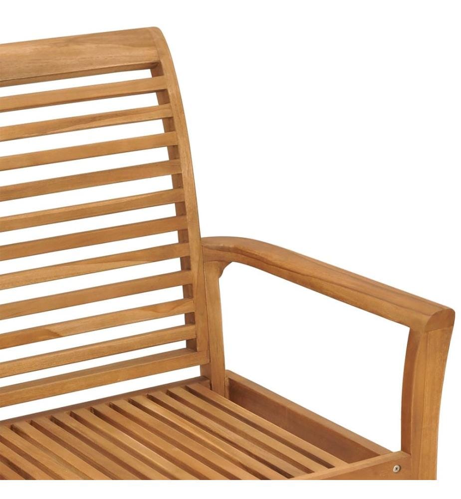 Gartenbank mit Cremeweisser Auflage 112 cm Massivholz Teak