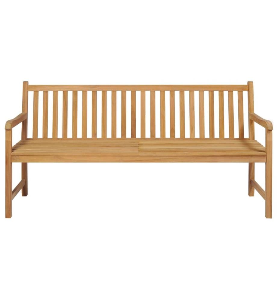 Banc de jardin avec coussin beige 175 cm Bois de teck massif