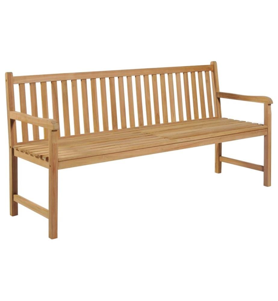 Gartenbank mit Hellgrüner Auflage 175 cm Massivholz Teak