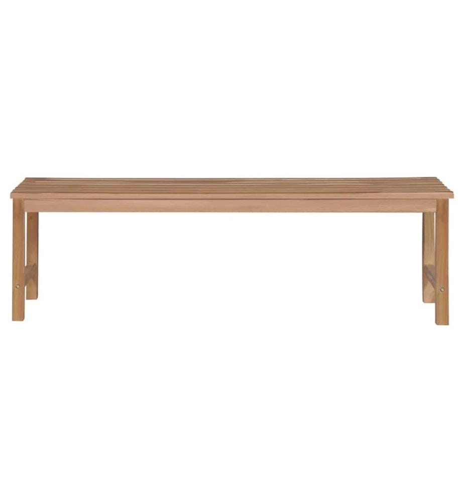 vidaXL Banc de jardin avec coussin gris 150 cm Bois de teck massif