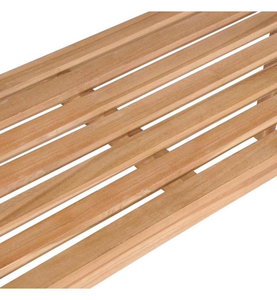 vidaXL Banc de jardin avec coussin gris 150 cm Bois de teck massif