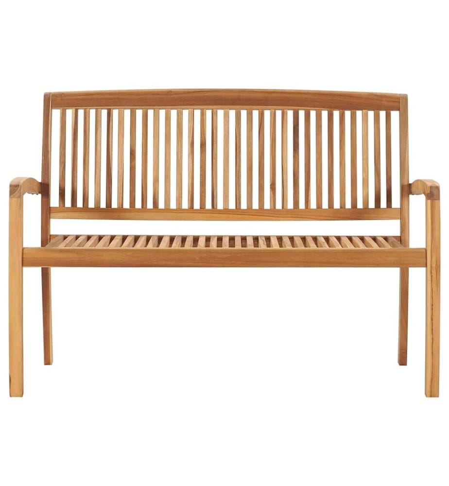 Stackable garden bench and cushion 128,5cm Solid teak wood