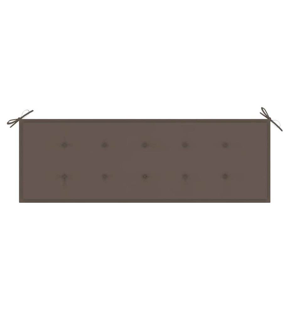 Stackable garden bench and cushion 159 cm Solid teak wood