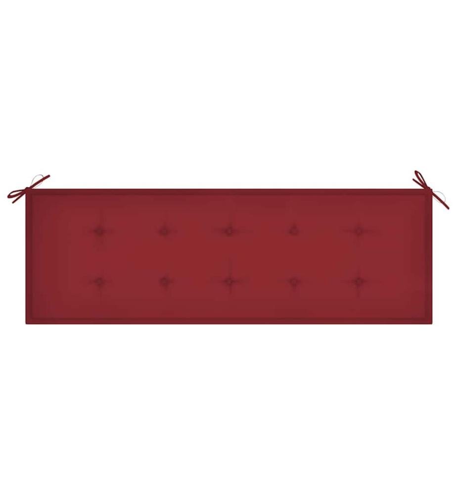Stackable garden bench and cushion 159 cm Solid teak wood