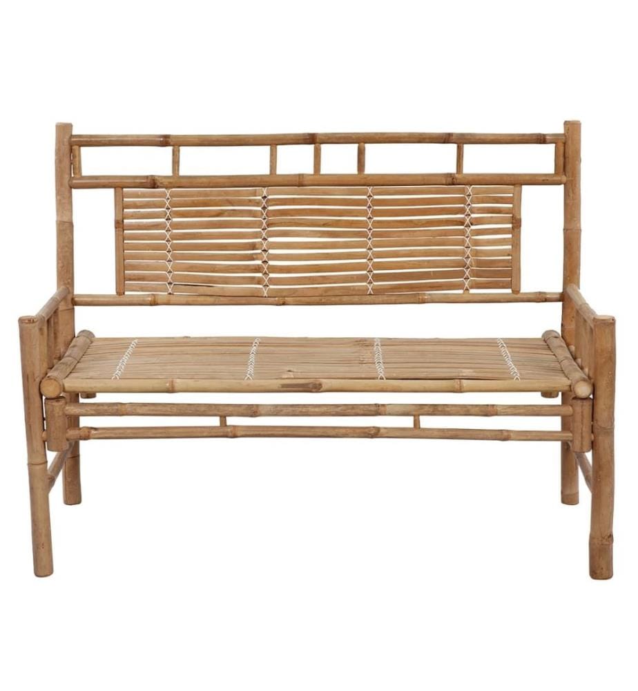 Garden bench with cushion 120 cm Bamboo