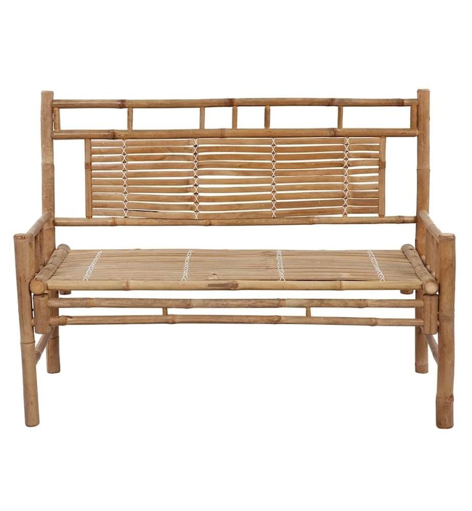 Gartenbank mit Auflage 120 cm Bambus