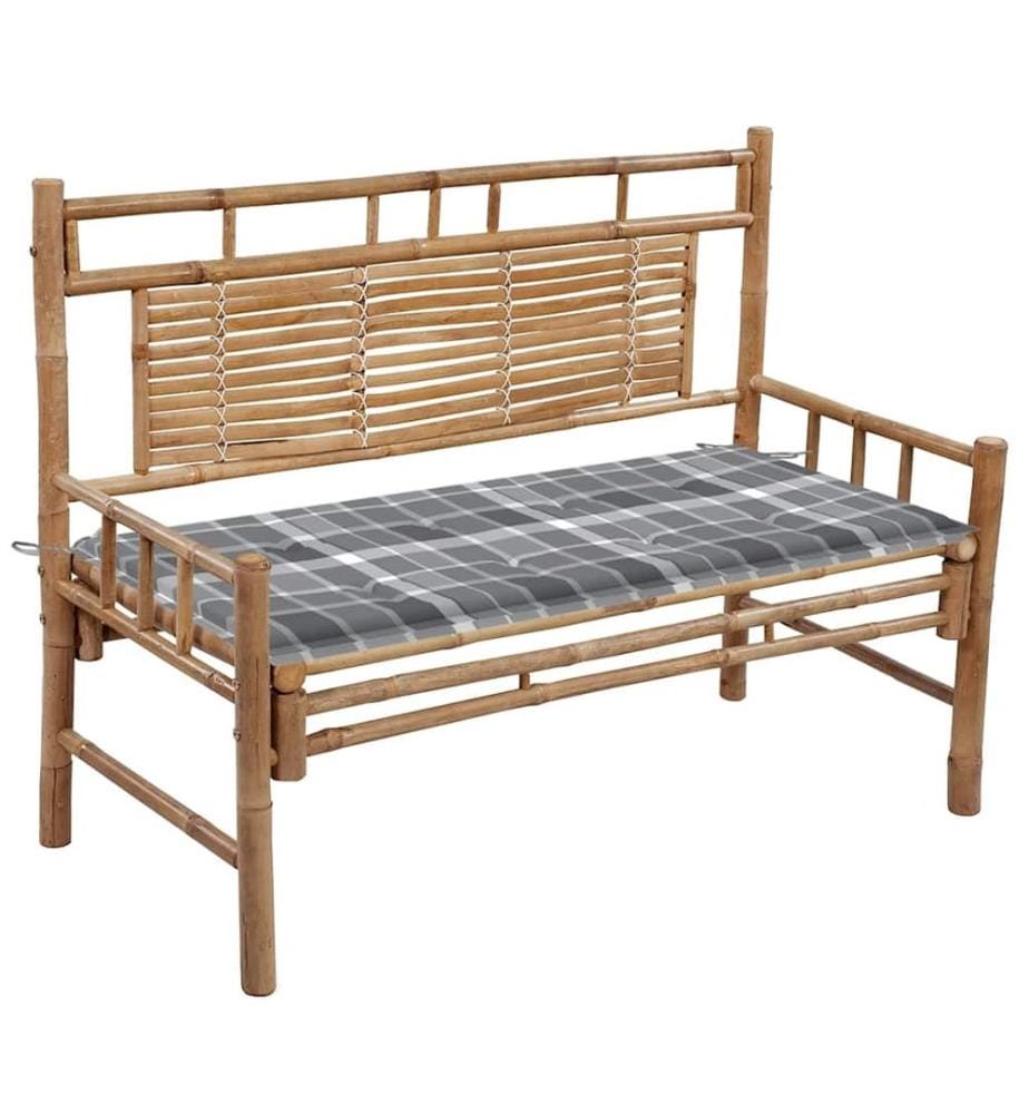 Garden bench with cushion 120 cm Bamboo