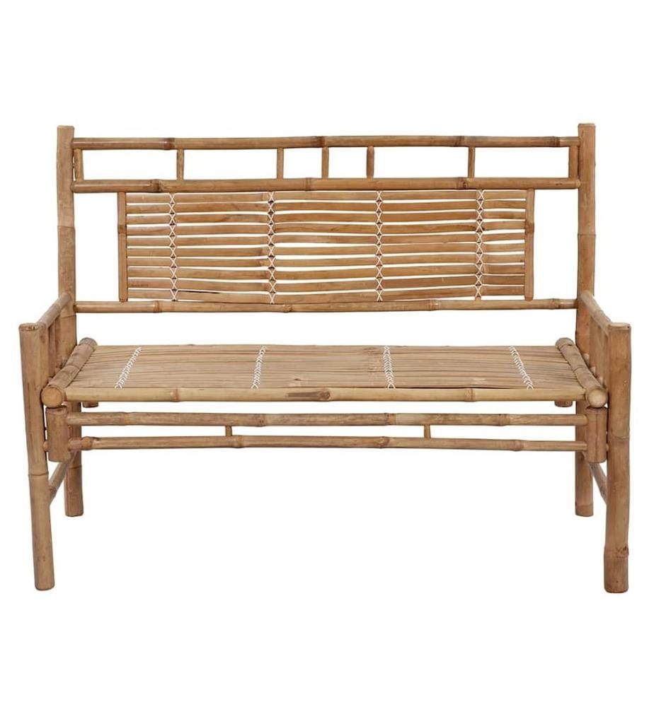 Garden bench with cushion 120 cm Bamboo