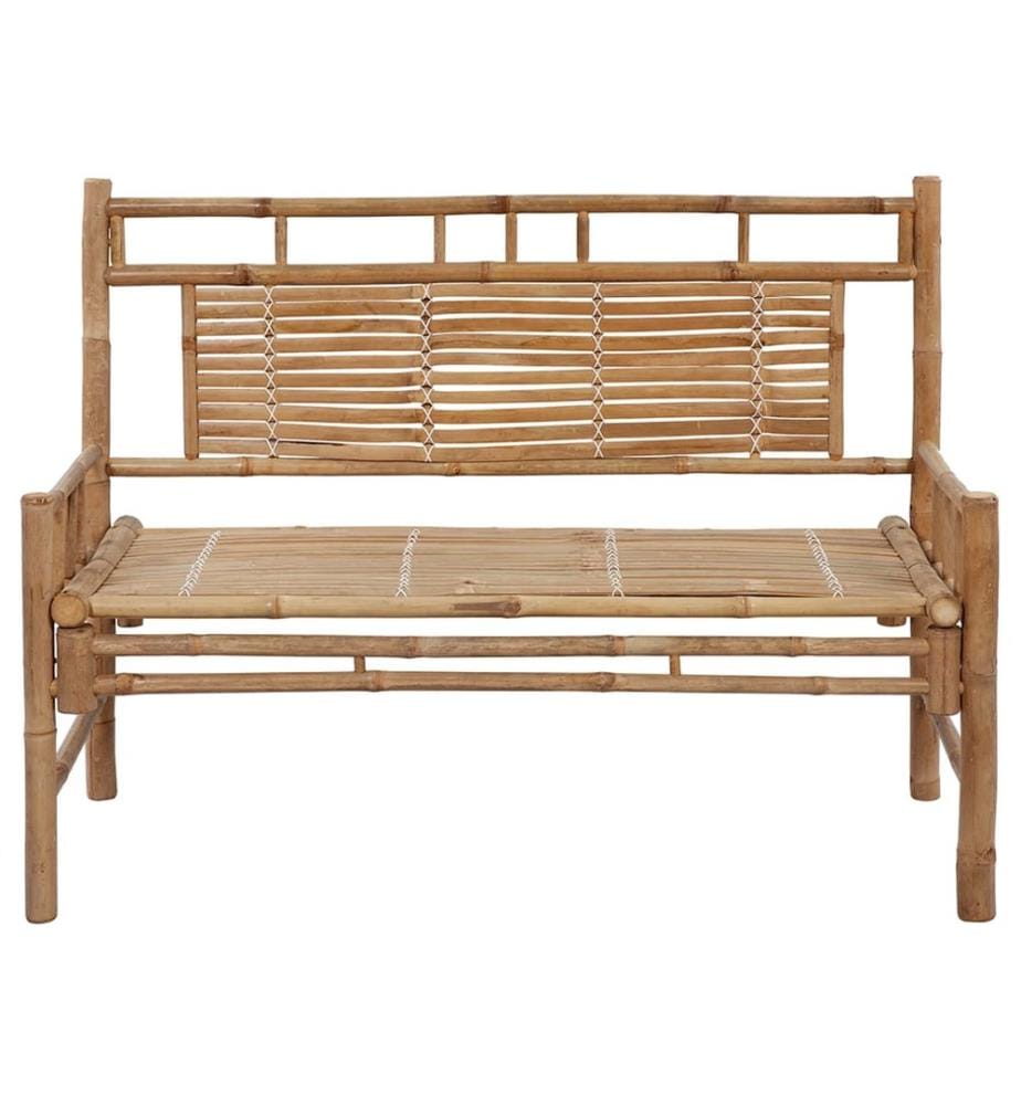 Garden bench with cushion 120 cm Bamboo