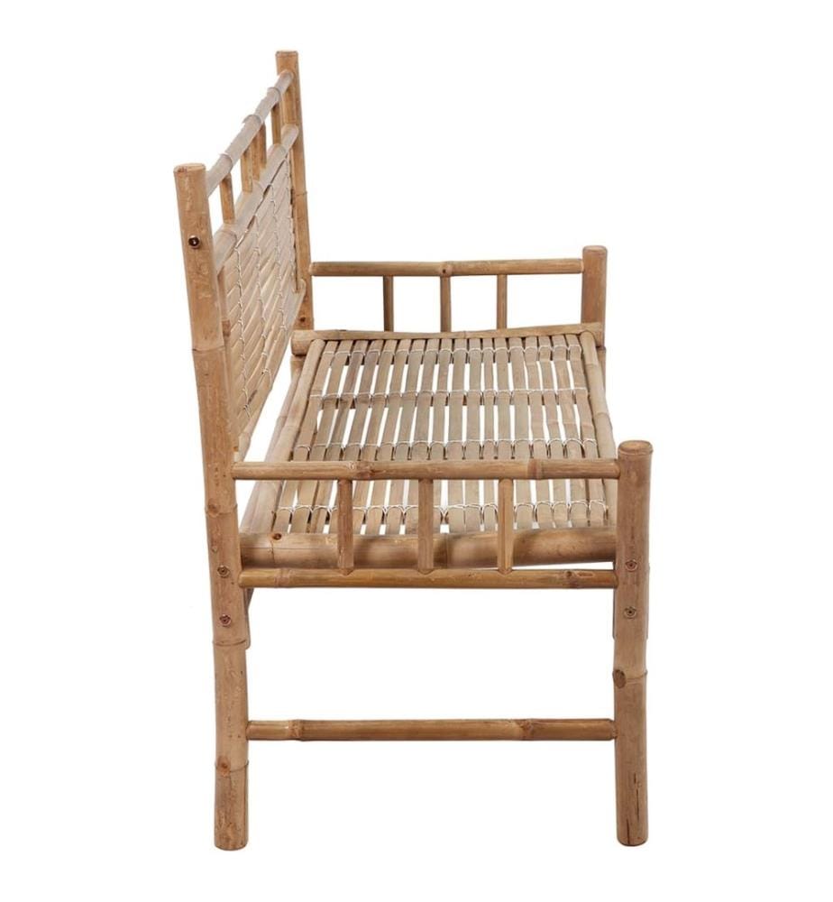 Garden bench with cushion 120 cm Bamboo