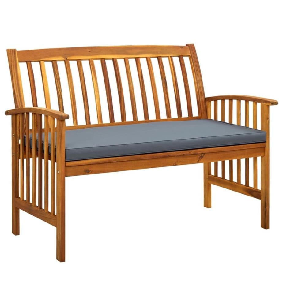 Garden bench with cushion 119 cm Solid acacia wood