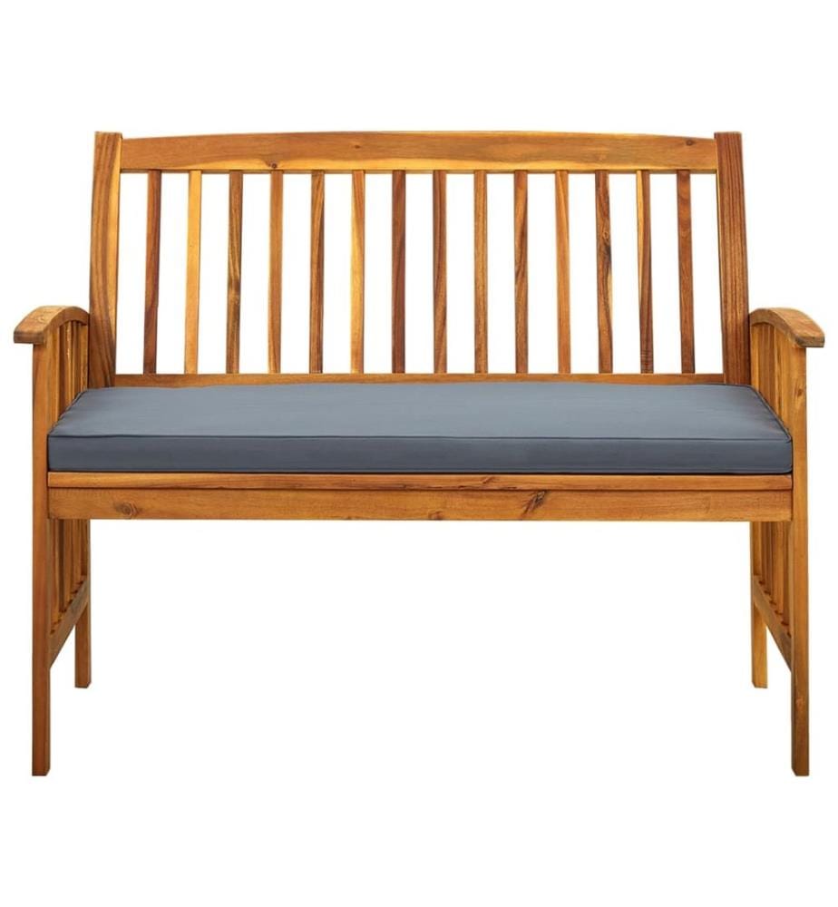 Garden bench with cushion 119 cm Solid acacia wood