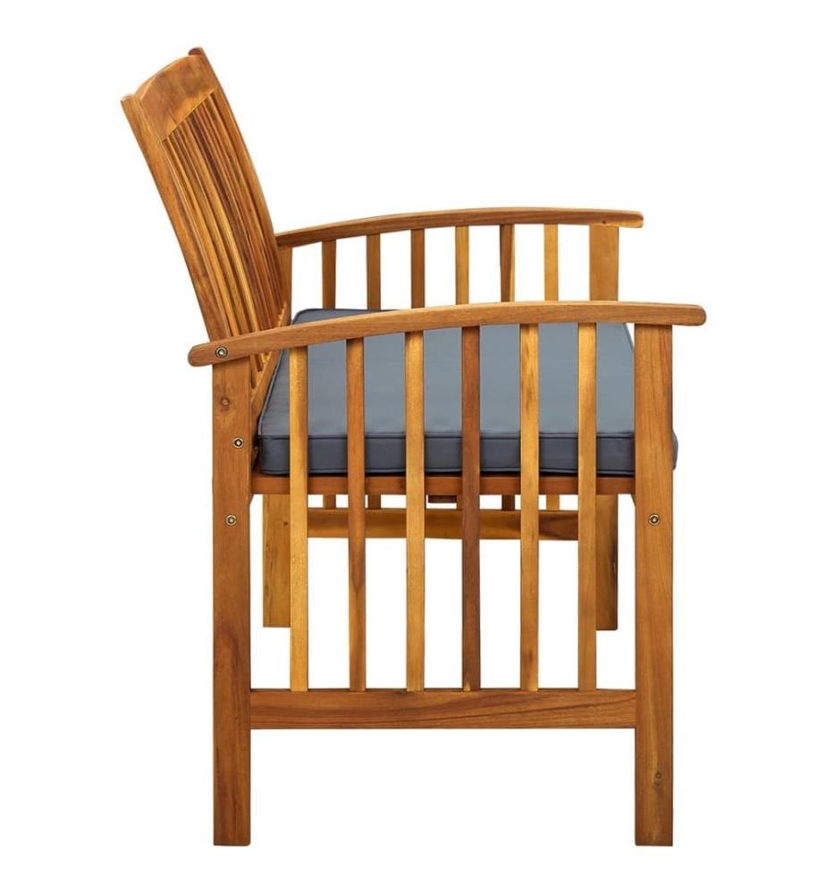 Garden bench with cushion 119 cm Solid acacia wood