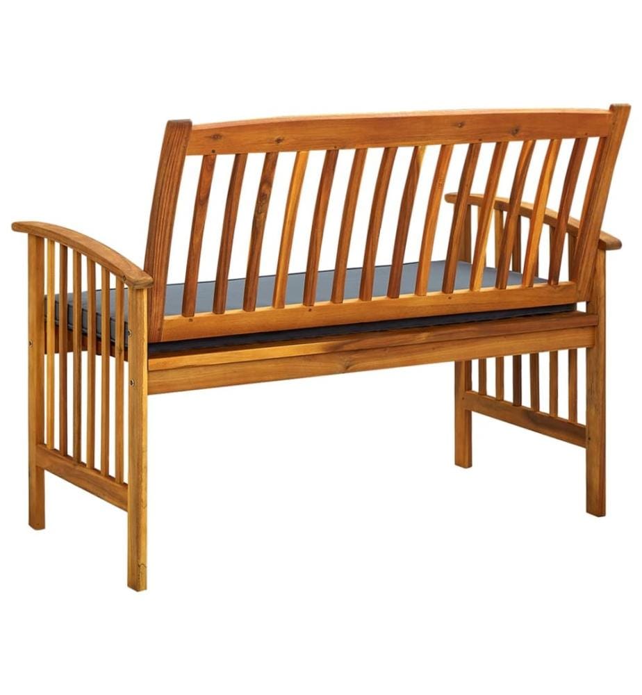 Garden bench with cushion 119 cm Solid acacia wood