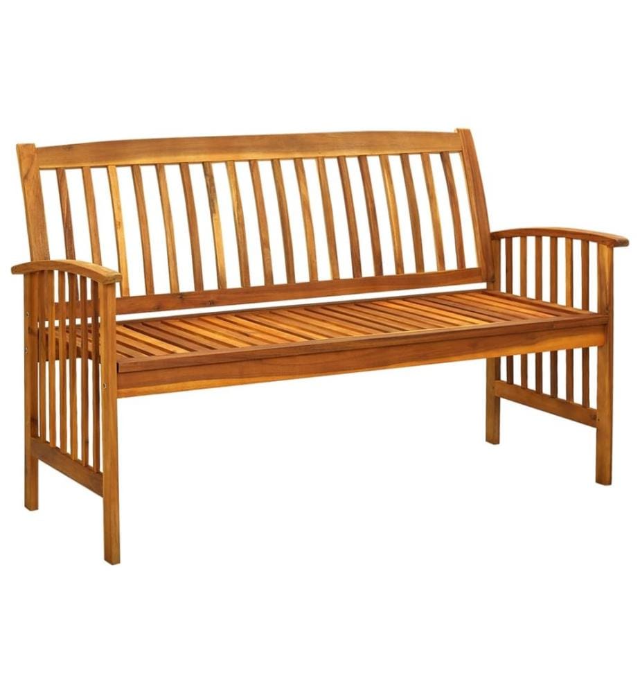 Garden bench with cushion 147 cm Solid acacia wood