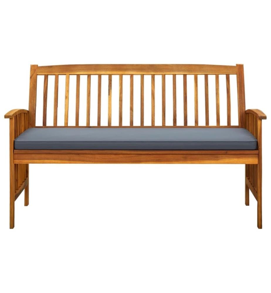Garden bench with cushion 147 cm Solid acacia wood