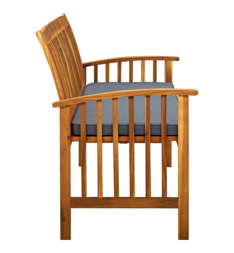 Garden bench with cushion 147 cm Solid acacia wood