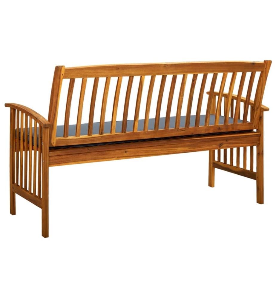 Garden bench with cushion 147 cm Solid acacia wood