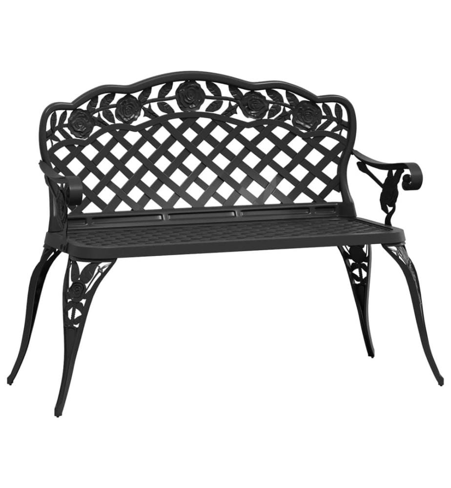 Garden bench 108 cm Cast aluminium Black