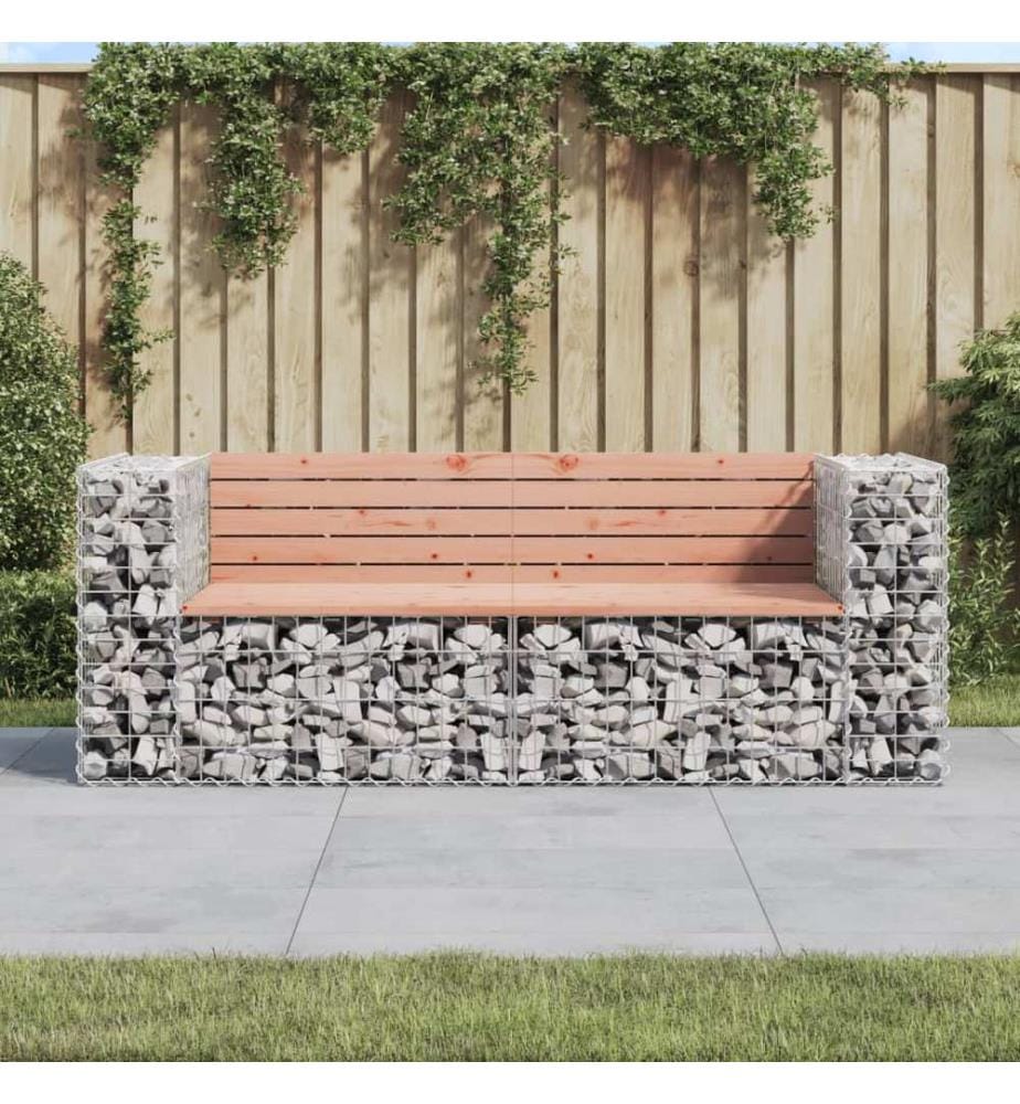 Garden Bench design gabion 184x71x65,5 cm solid douglas wood