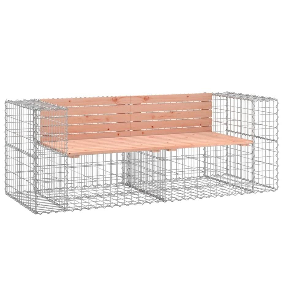Garden Bench design gabion 184x71x65,5 cm solid douglas wood