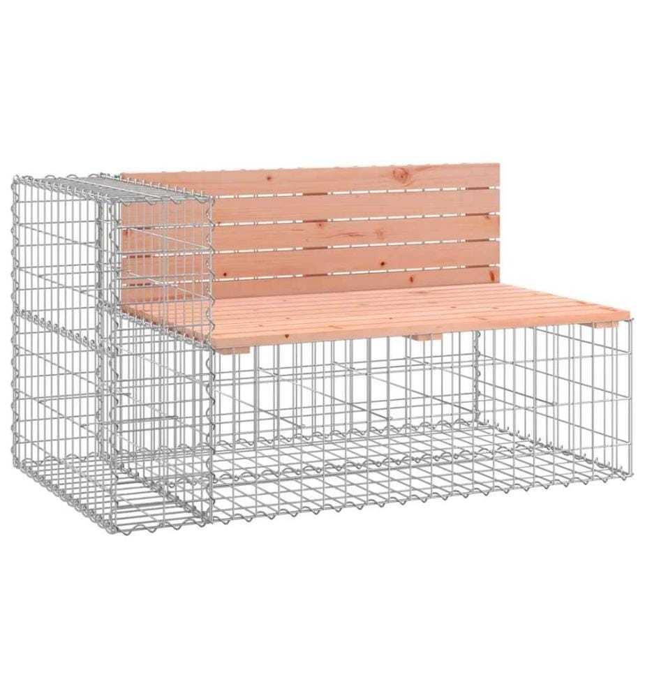 Garden Bench with gabion basket solid douglas wood