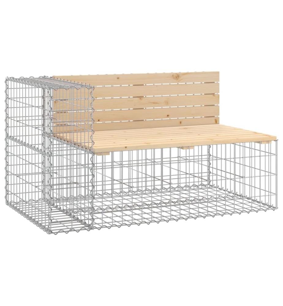 Garden Bench design gabion 347x71x65,5 cm solid pine wood