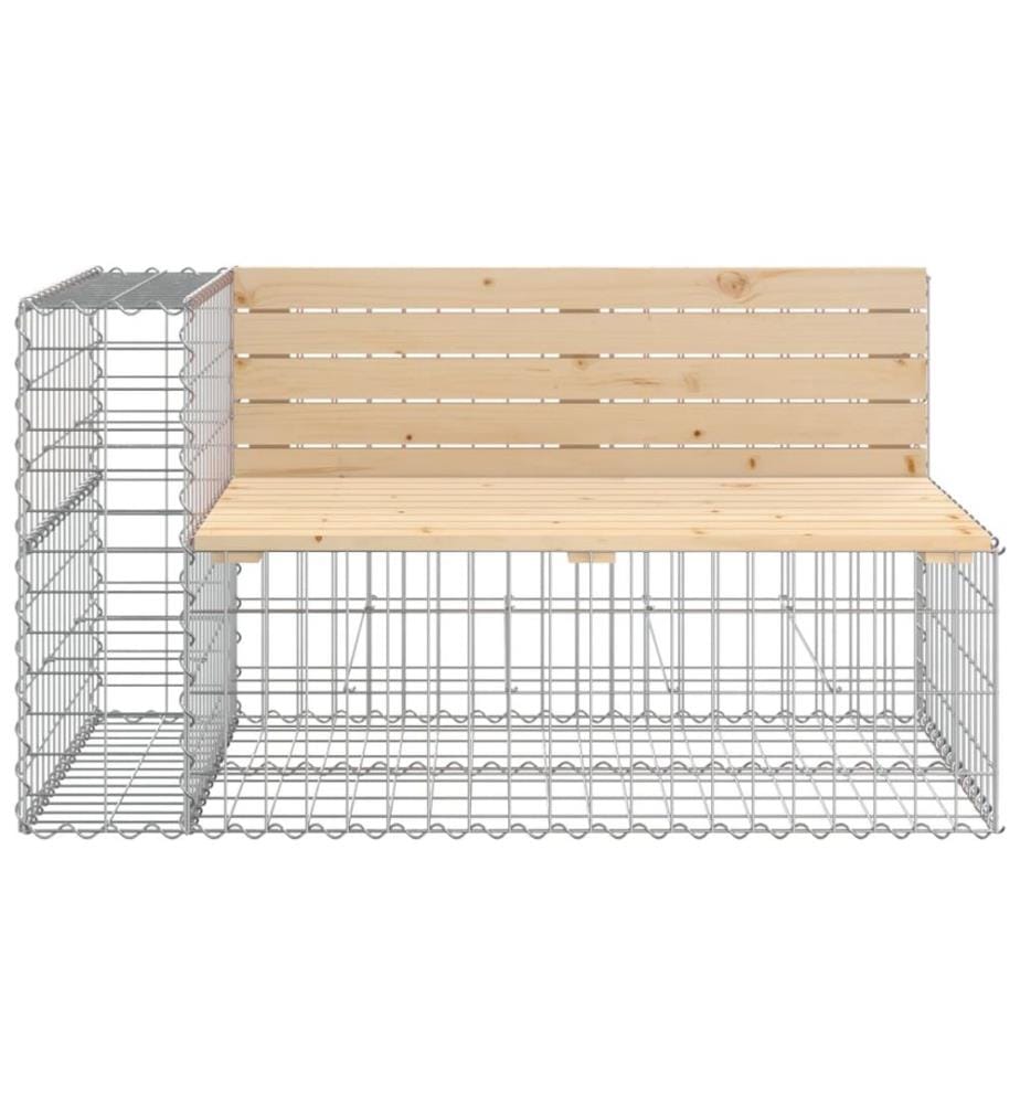 Garden Bench design gabion 347x71x65,5 cm solid pine wood