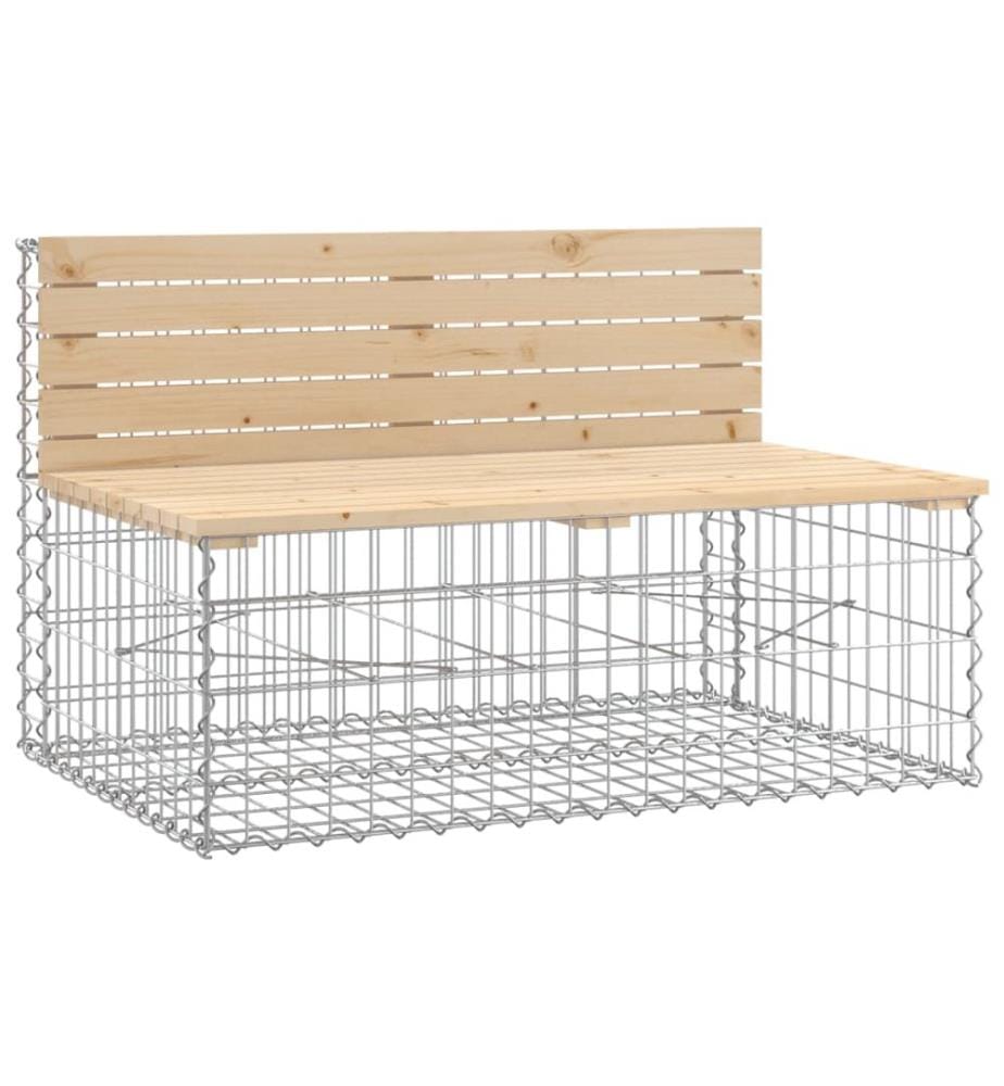 Garden Bench design gabion 347x71x65,5 cm solid pine wood