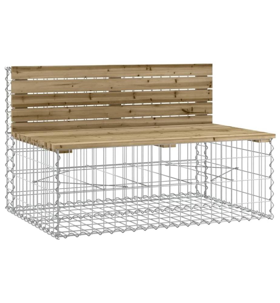 Banc de jardin design gabion 347x71x65,5cm bois de pin imprégné