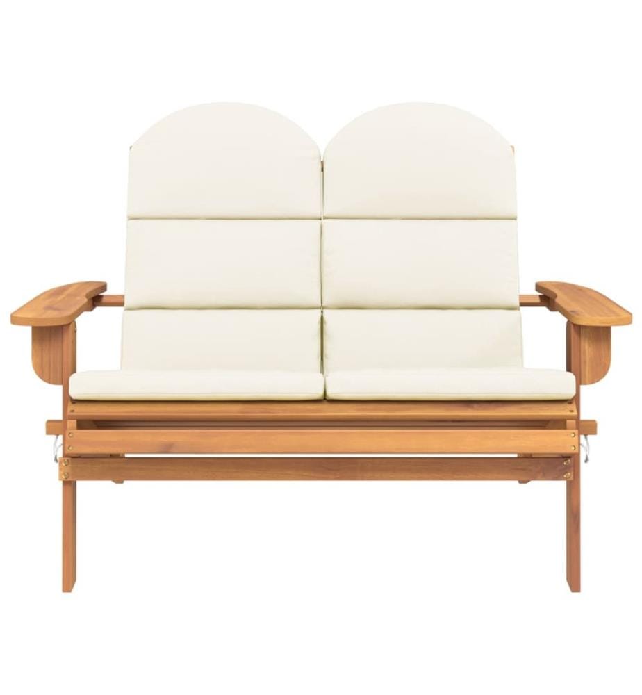 Adirondack Garden Bench and Cushions 126 cm Solid Acacia Wood