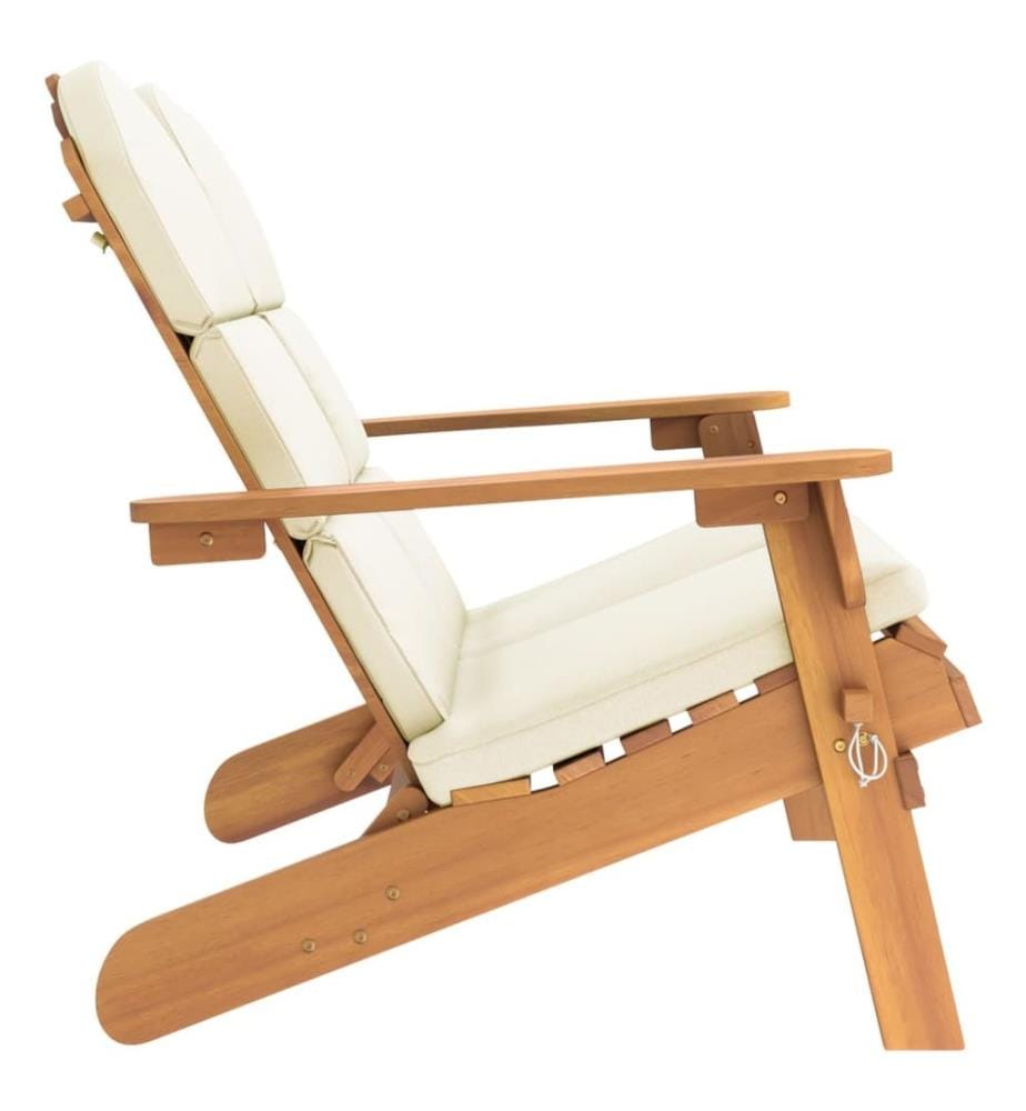 Adirondack Garden Bench and Cushions 126 cm Solid Acacia Wood