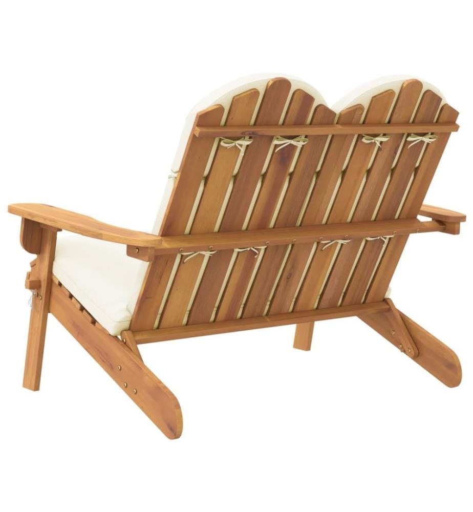 Adirondack Garden Bench and Cushions 126 cm Solid Acacia Wood