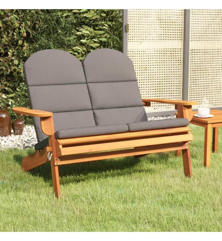 Adirondack-Gartenbank mit Kissen 126 cm Massivholz Akazie