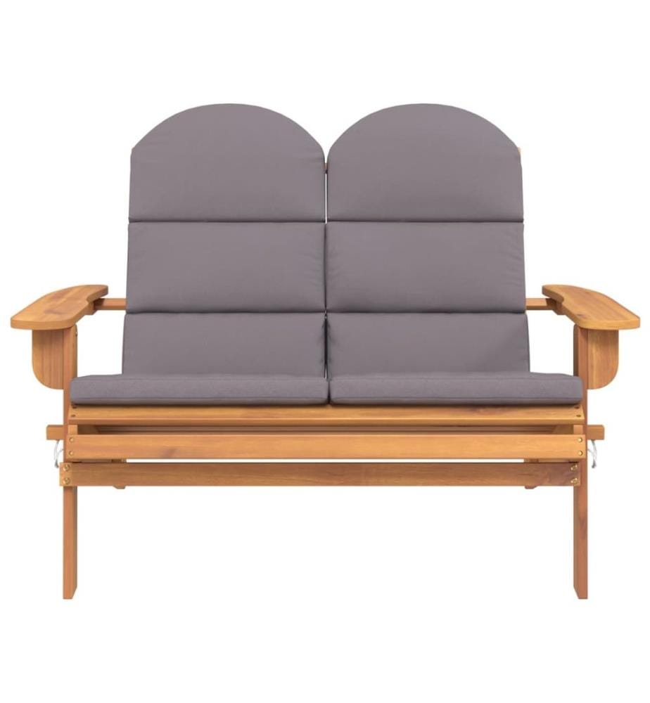 Adirondack-Gartenbank mit Kissen 126 cm Massivholz Akazie