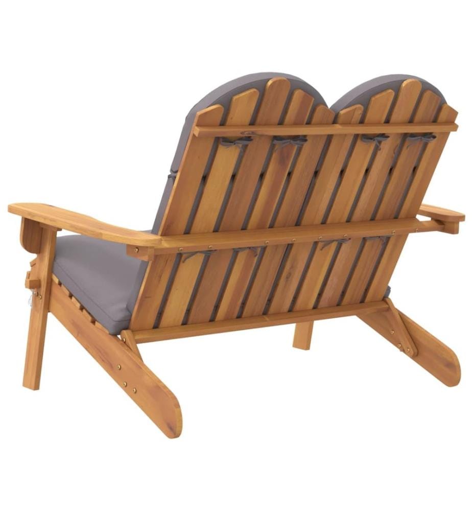Adirondack-Gartenbank mit Kissen 126 cm Massivholz Akazie