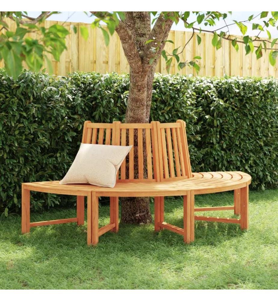 Baumbank Halbrund Ø201 cm Massivholz Teak