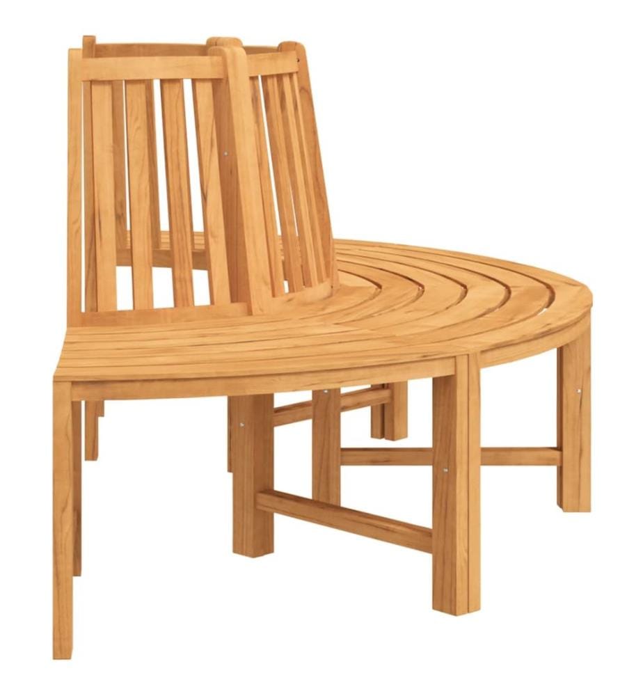 Baumbank Halbrund Ø201 cm Massivholz Teak