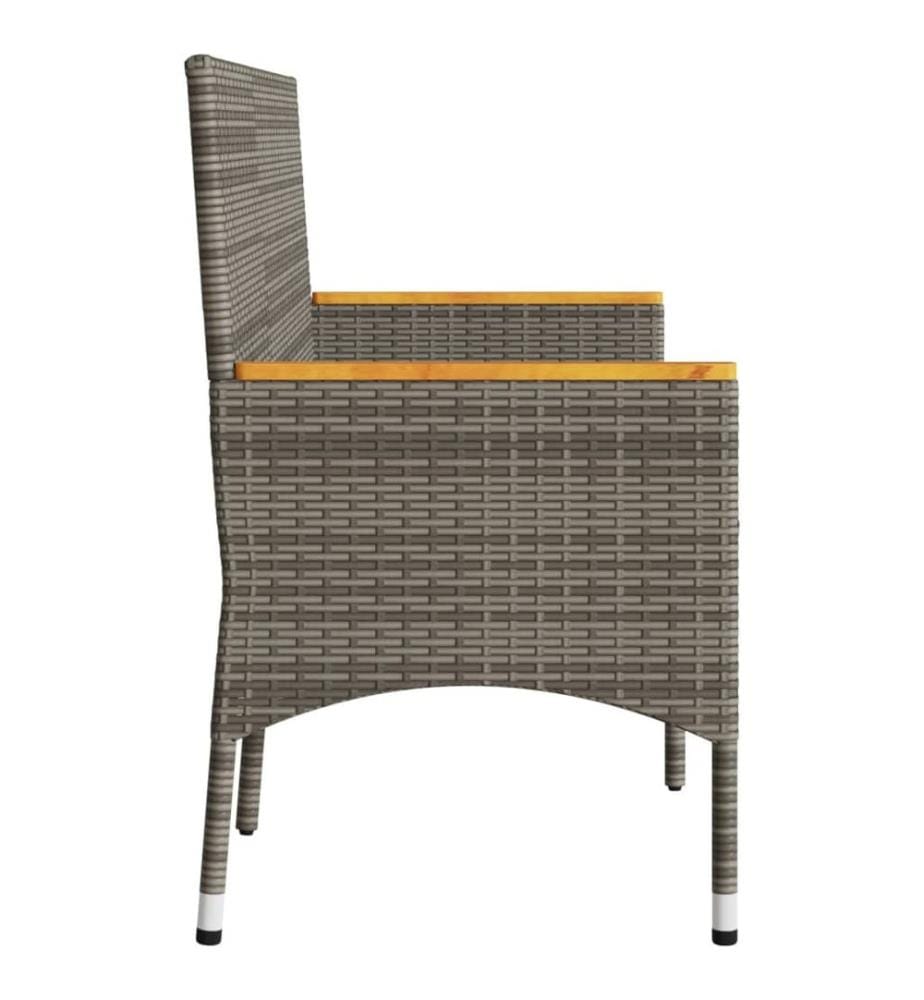 vidaXL Banc de jardin 3 places avec coussins gris résine tressée