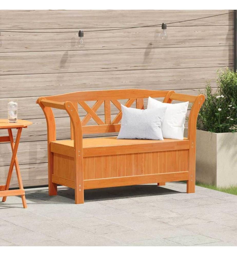 Outdoor bench Brown 119 x 44 x 76 cm solid pine wood