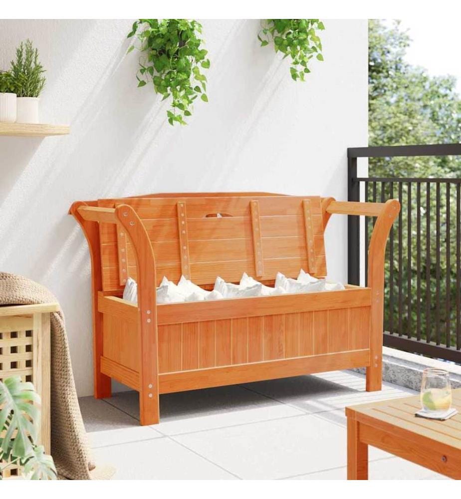 Outdoor bench Brown 119 x 44 x 76 cm solid pine wood