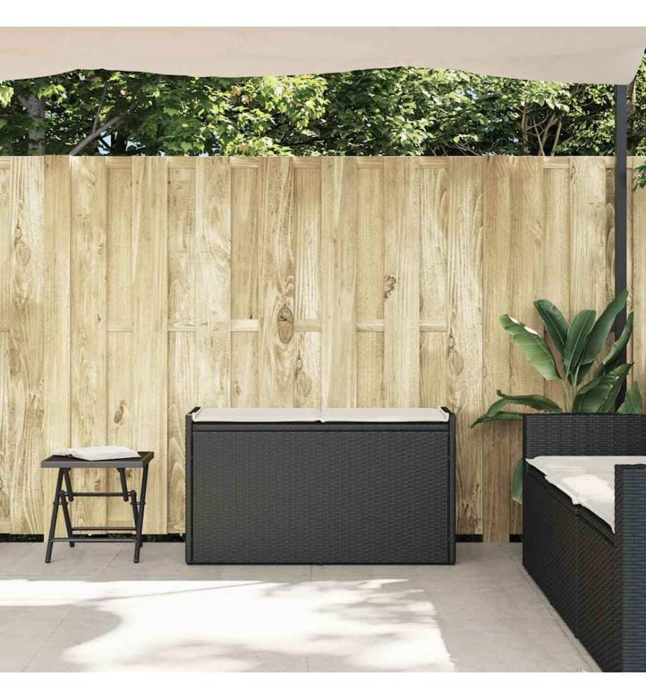 Outdoor-Sitzbank mit Stauraum und Kissen Schwarz 100 cm